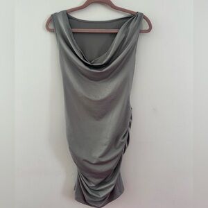 Elegant Gray Sleeveless Mini Dress
